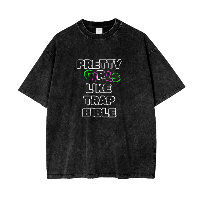 Pretty Girls Acid Wash Oversize T-Shirt - 250 GSM