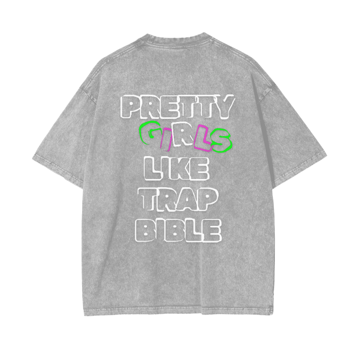 Pretty Girls Acid Wash Oversize T-Shirt - 250 GSM