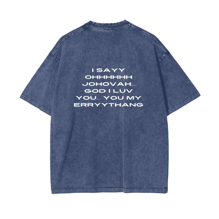 I love God Acid Wash Oversize T-Shirt - 250 GSM