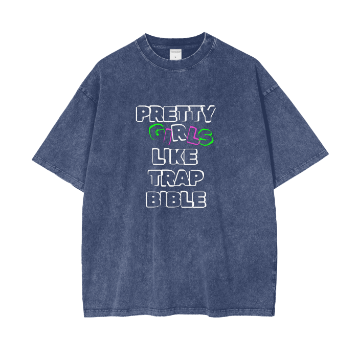 Pretty Girls Acid Wash Oversize T-Shirt - 250 GSM