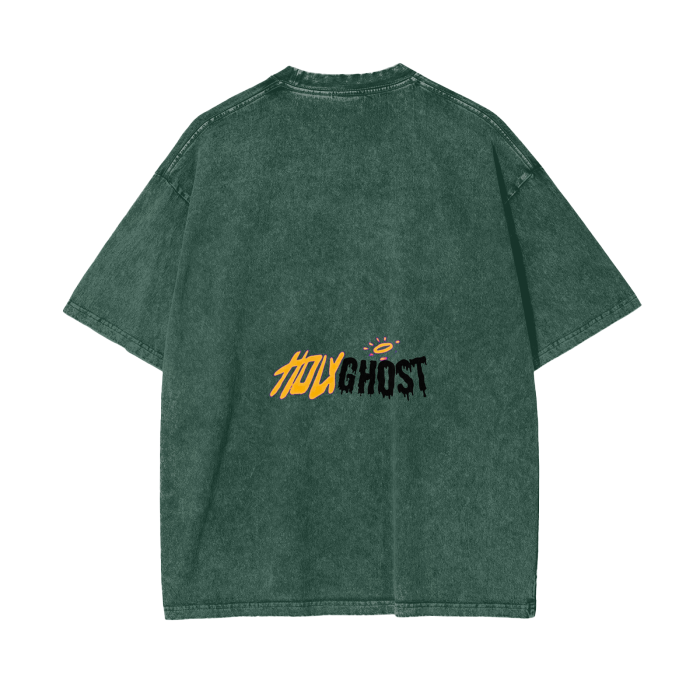 Holy Ghost Acid Wash Oversize T-Shirt - 250 GSM