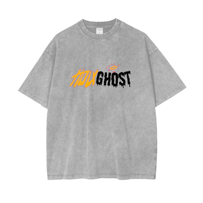 Holy Ghost Acid Wash Oversize T-Shirt - 250 GSM