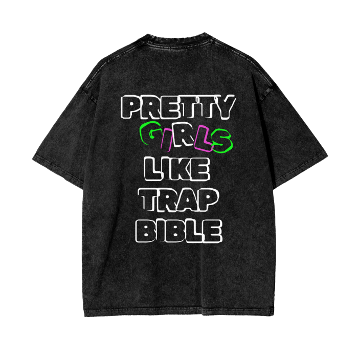 Pretty Girls Acid Wash Oversize T-Shirt - 250 GSM