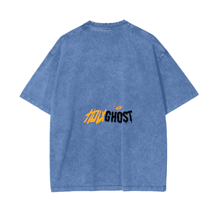 Holy Ghost Acid Wash Oversize T-Shirt - 250 GSM