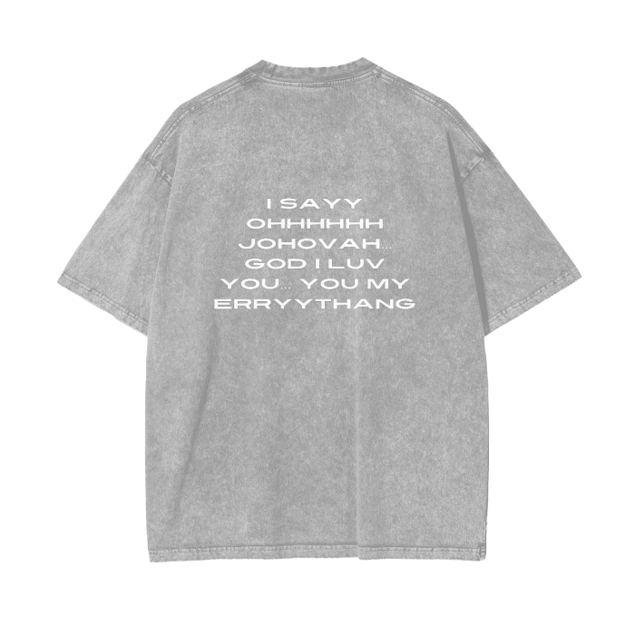 I love God Acid Wash Oversize T-Shirt - 250 GSM