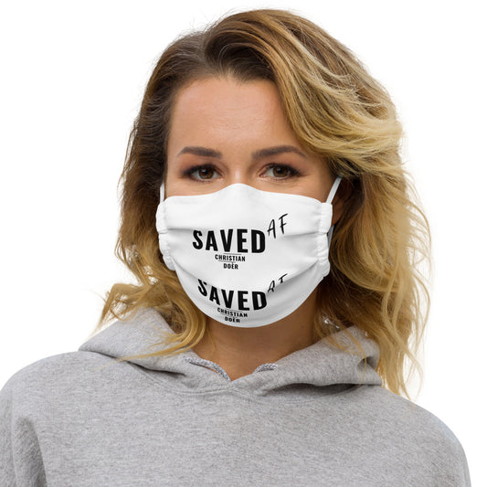 Christian Doer Saved and Forgiven - Premium face mask White