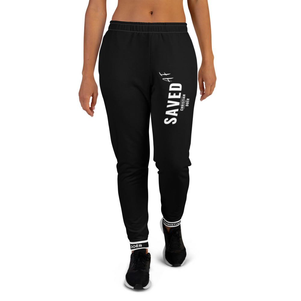 Christian Doer Saved and Forgiven - Women's Joggers Black