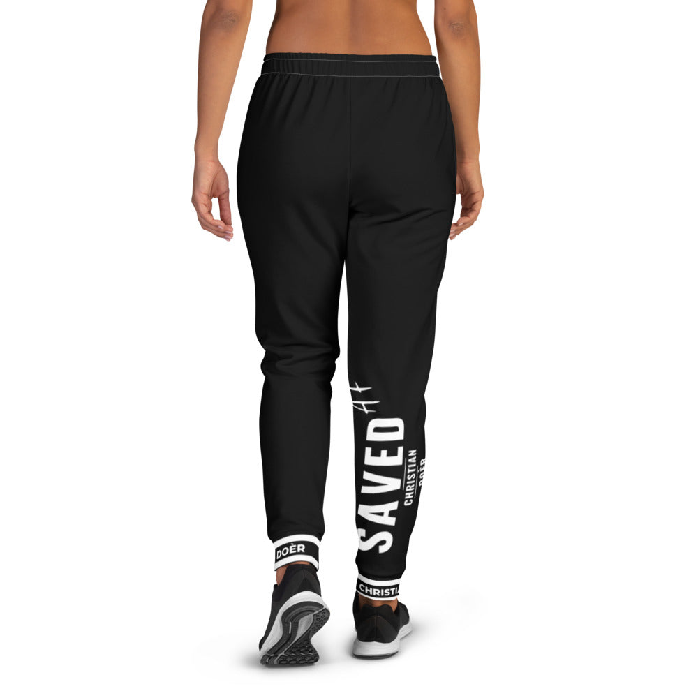 Christian Doer Saved and Forgiven - Women's Joggers Black