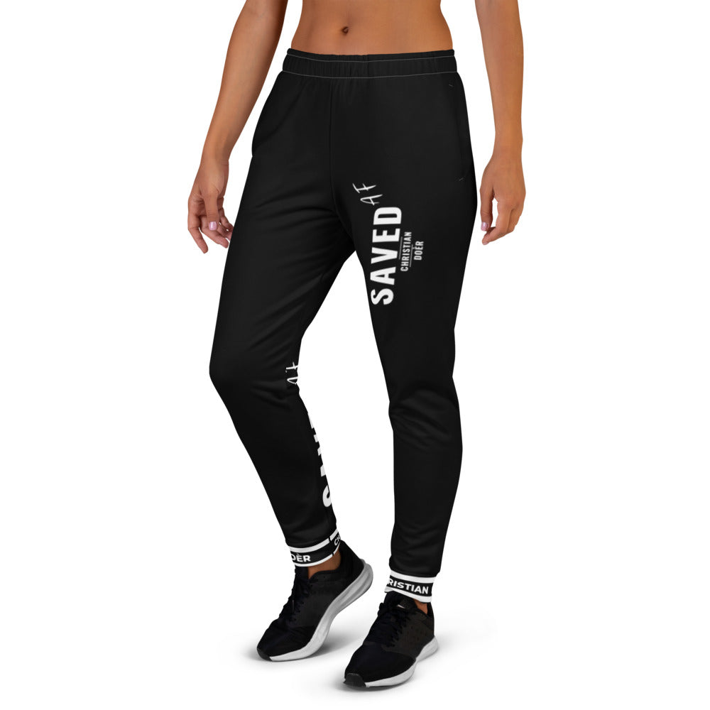 Christian Doer Saved and Forgiven - Women's Joggers Black