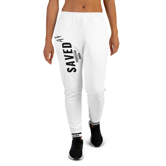 Christian Doer Saved and Forgiven - Women's Joggers White