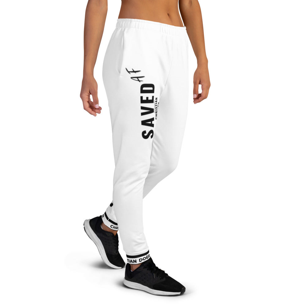 Christian Doer Saved and Forgiven - Women's Joggers White