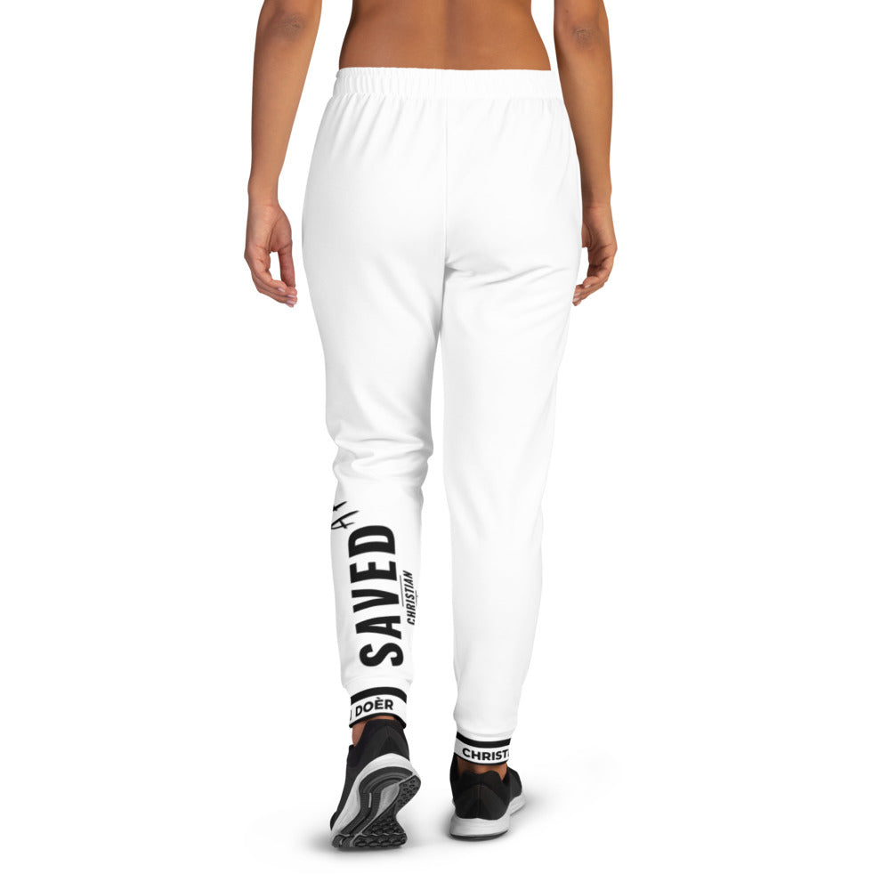 Christian Doer Saved and Forgiven - Women's Joggers White